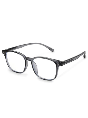 Vortara | Grey Medium Full Rim Wayfarer Computer Glasses for Men & Women [Blue Block]