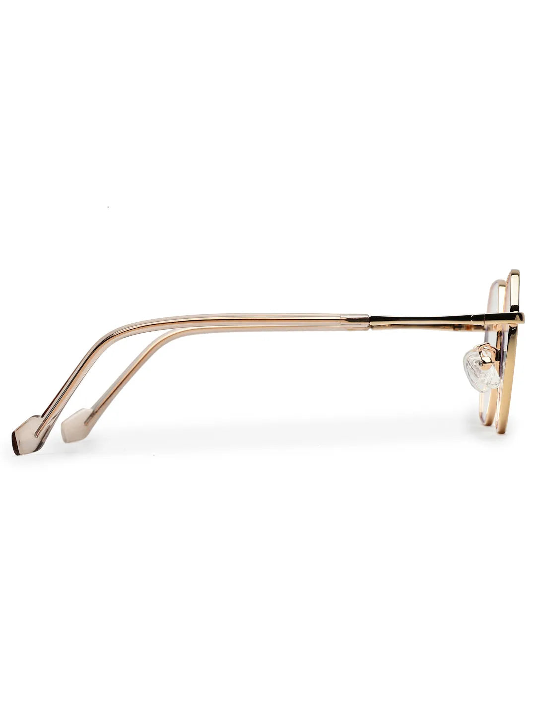 Dravon | Golden Medium Full Rim Hexagonal Computer Glasses for Men & Women [Blue Block]