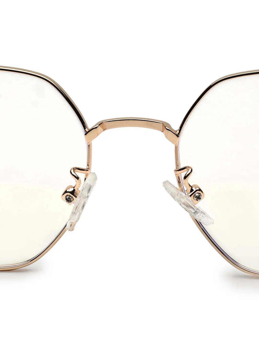 Dravon | Golden Medium Full Rim Hexagonal Computer Glasses for Men & Women [Blue Block]