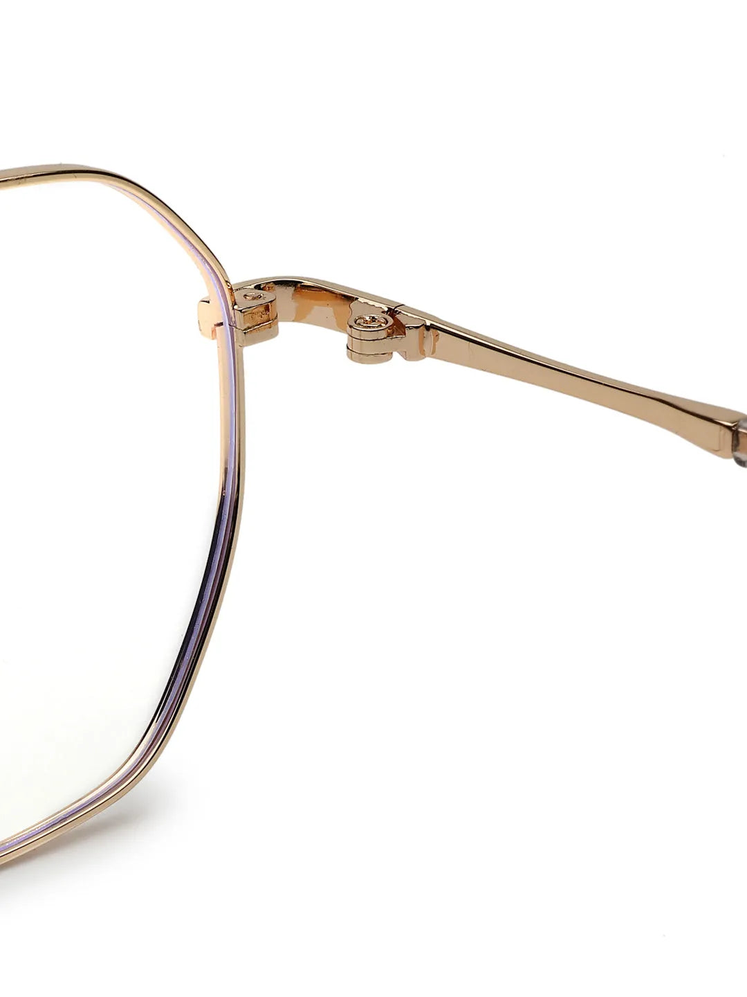 Dravon | Golden Medium Full Rim Hexagonal Computer Glasses for Men & Women [Blue Block]
