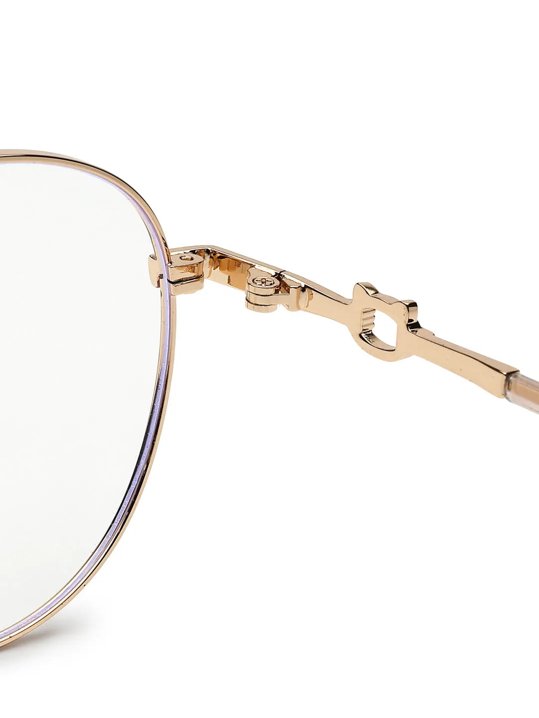 Astrid | Golden Medium Full Rim Oval Computer Glasses for Men & Women [Blue Block]