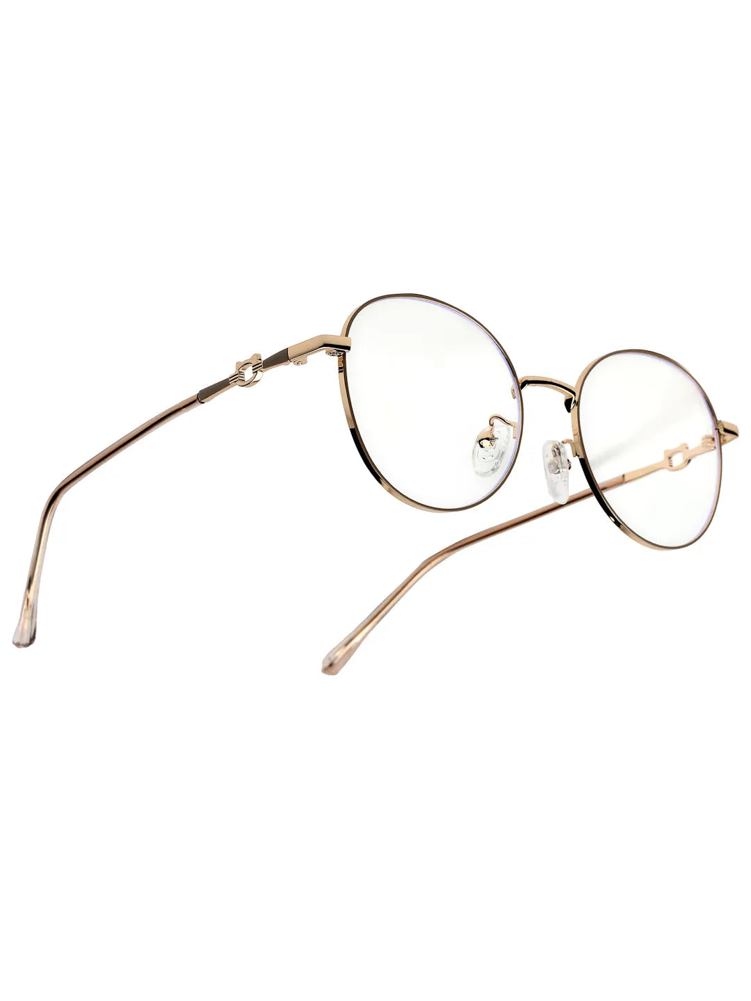 Astrid | Golden Medium Full Rim Oval Computer Glasses for Men & Women [Blue Block]