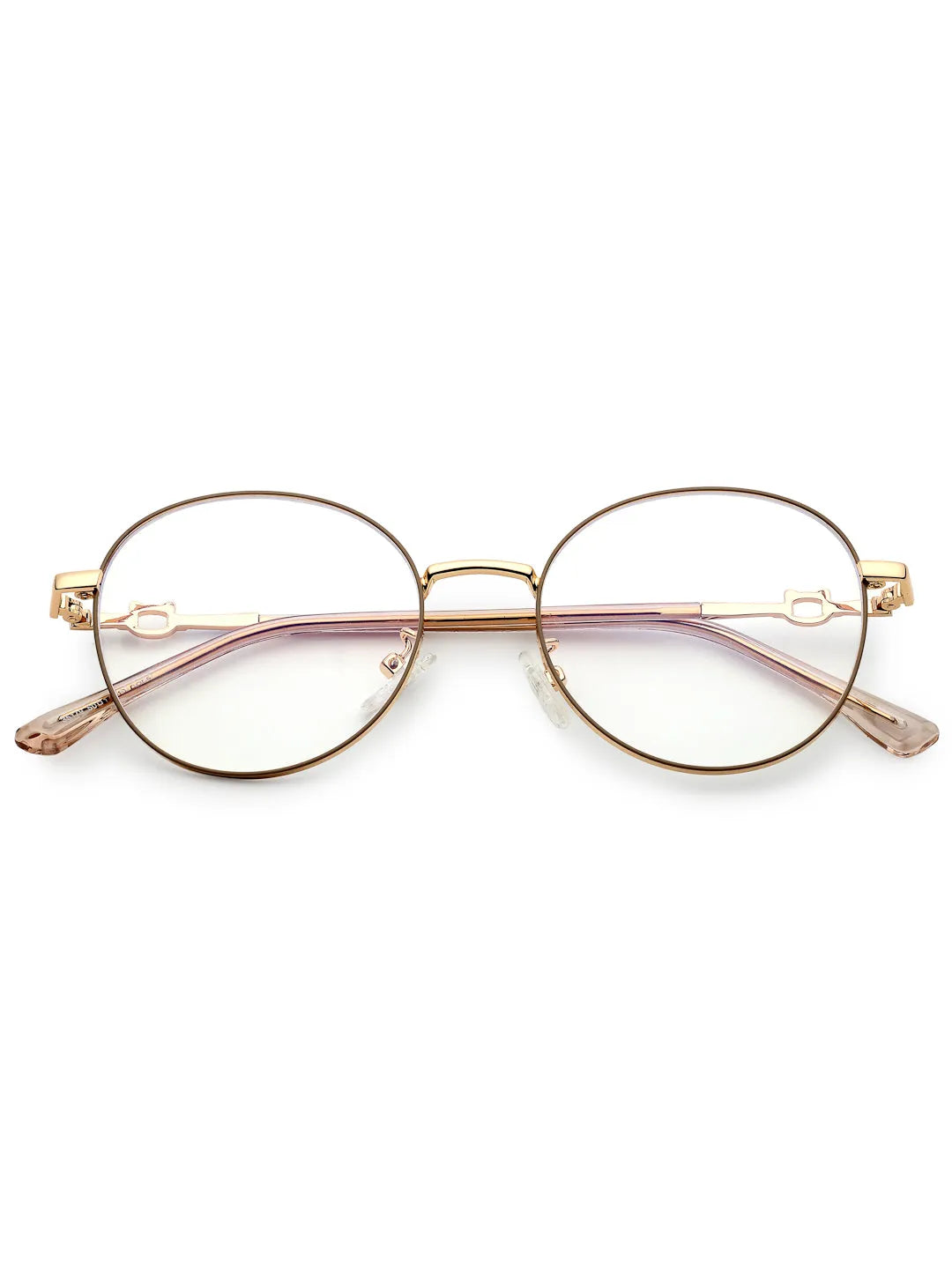 Astrid | Golden Medium Full Rim Oval Computer Glasses for Men & Women [Blue Block]