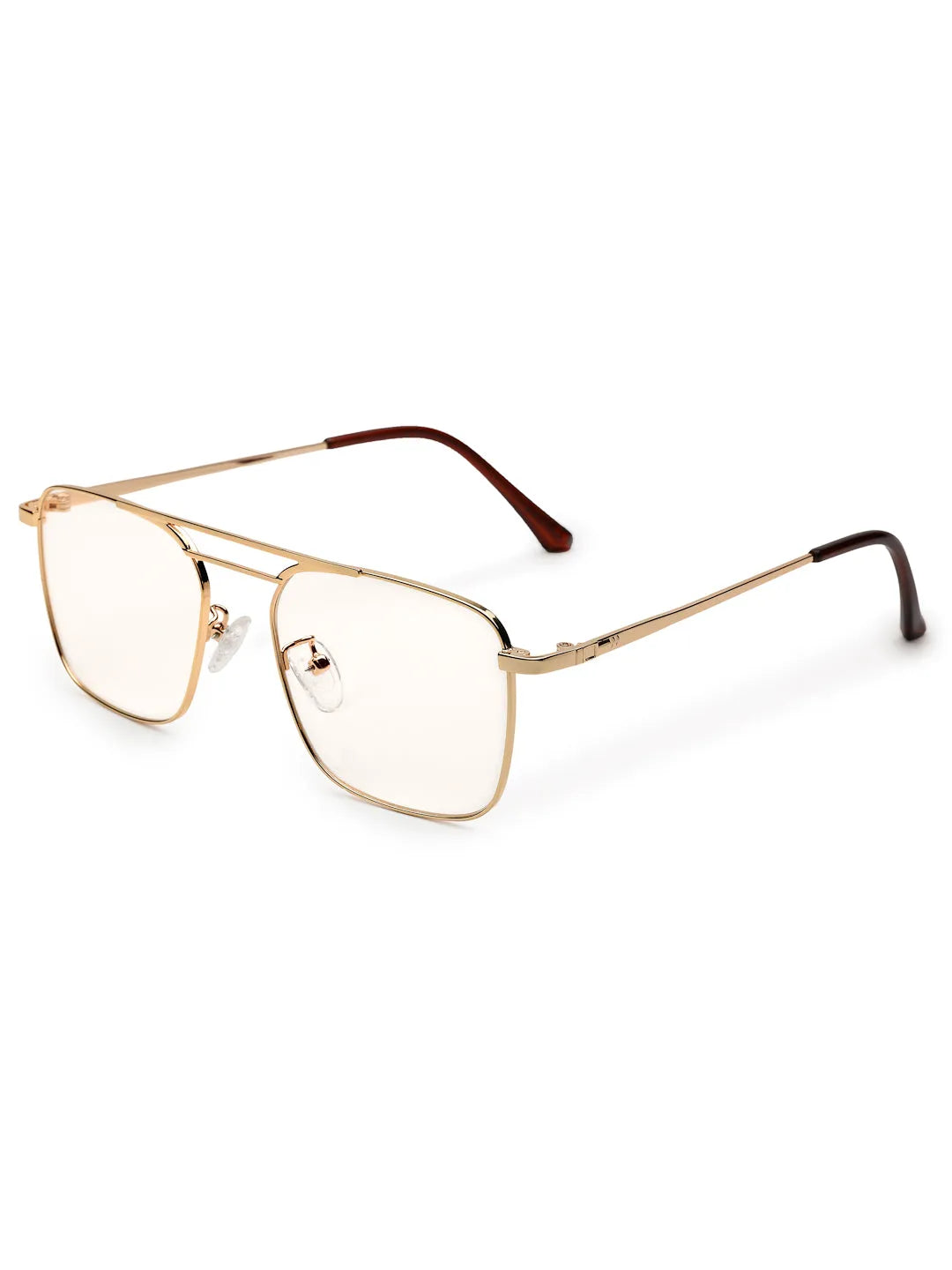 Neuron | Golden Medium Full Rim RECTANGLE Computer Glasses for Men & Women [Blue Block]