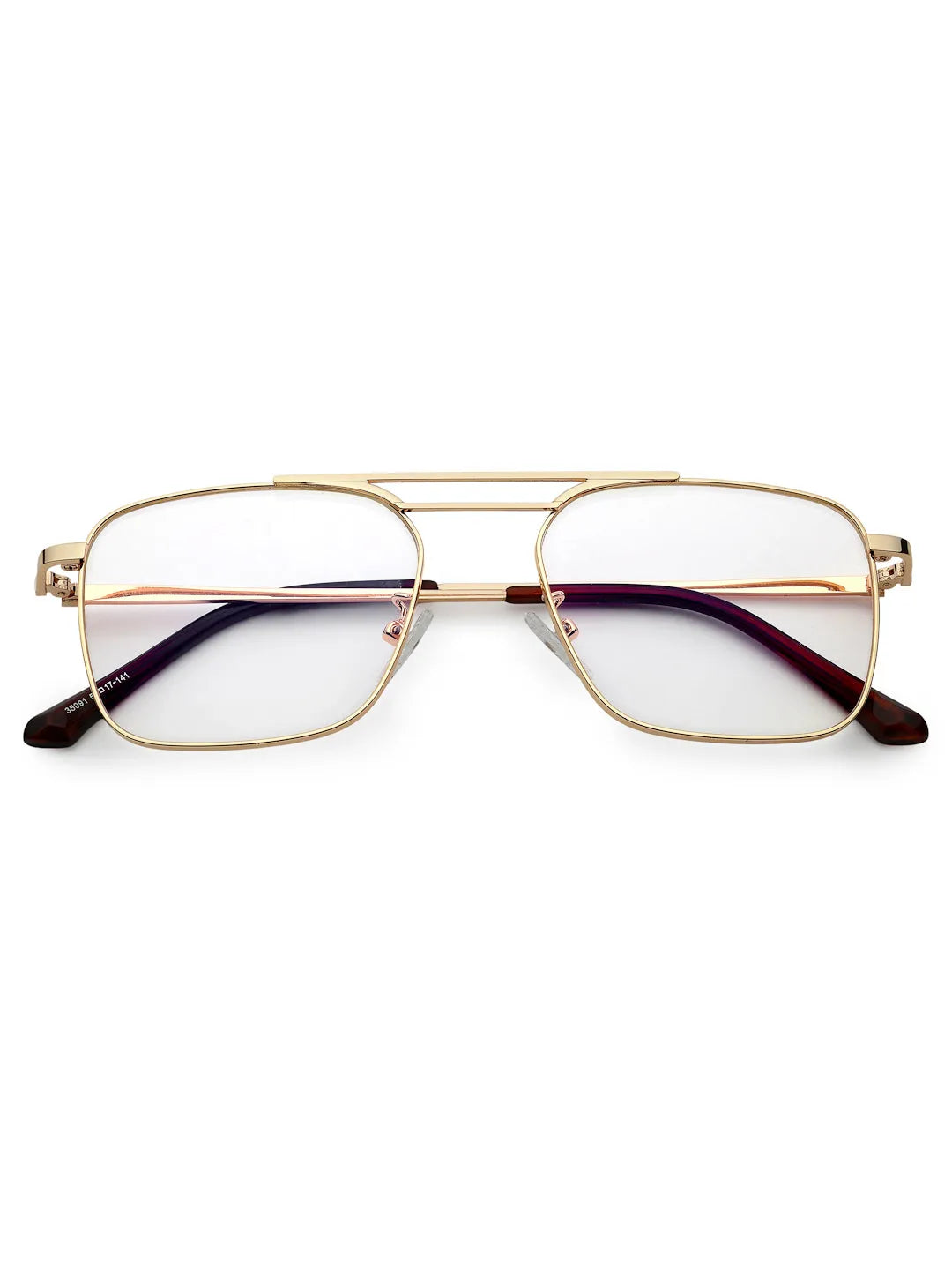 Neuron | Golden Medium Full Rim RECTANGLE Computer Glasses for Men & Women [Blue Block]