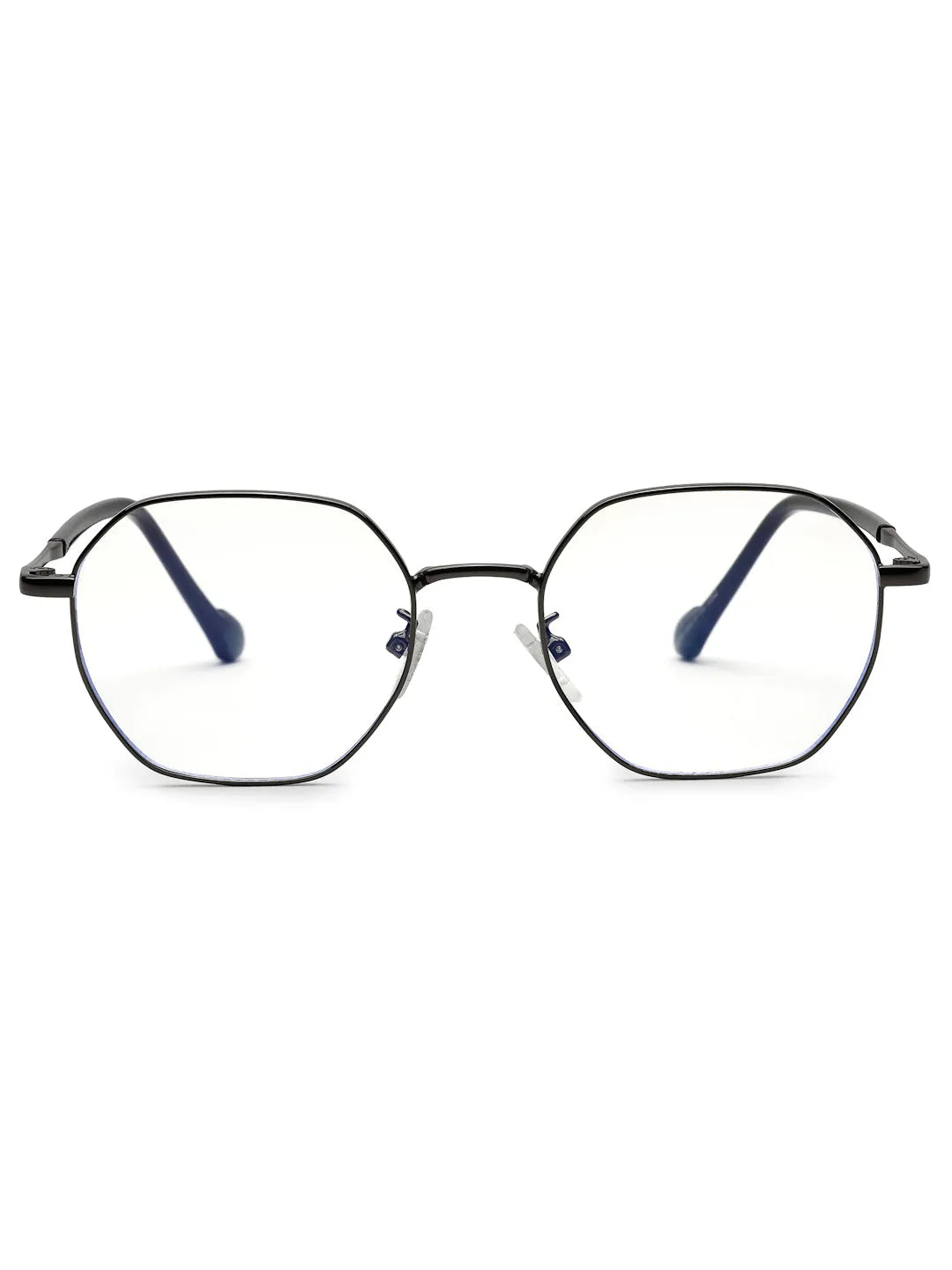 Dravon | Grey Medium Full Rim Hexagonal Computer Glasses for Men & Women [Blue Block]