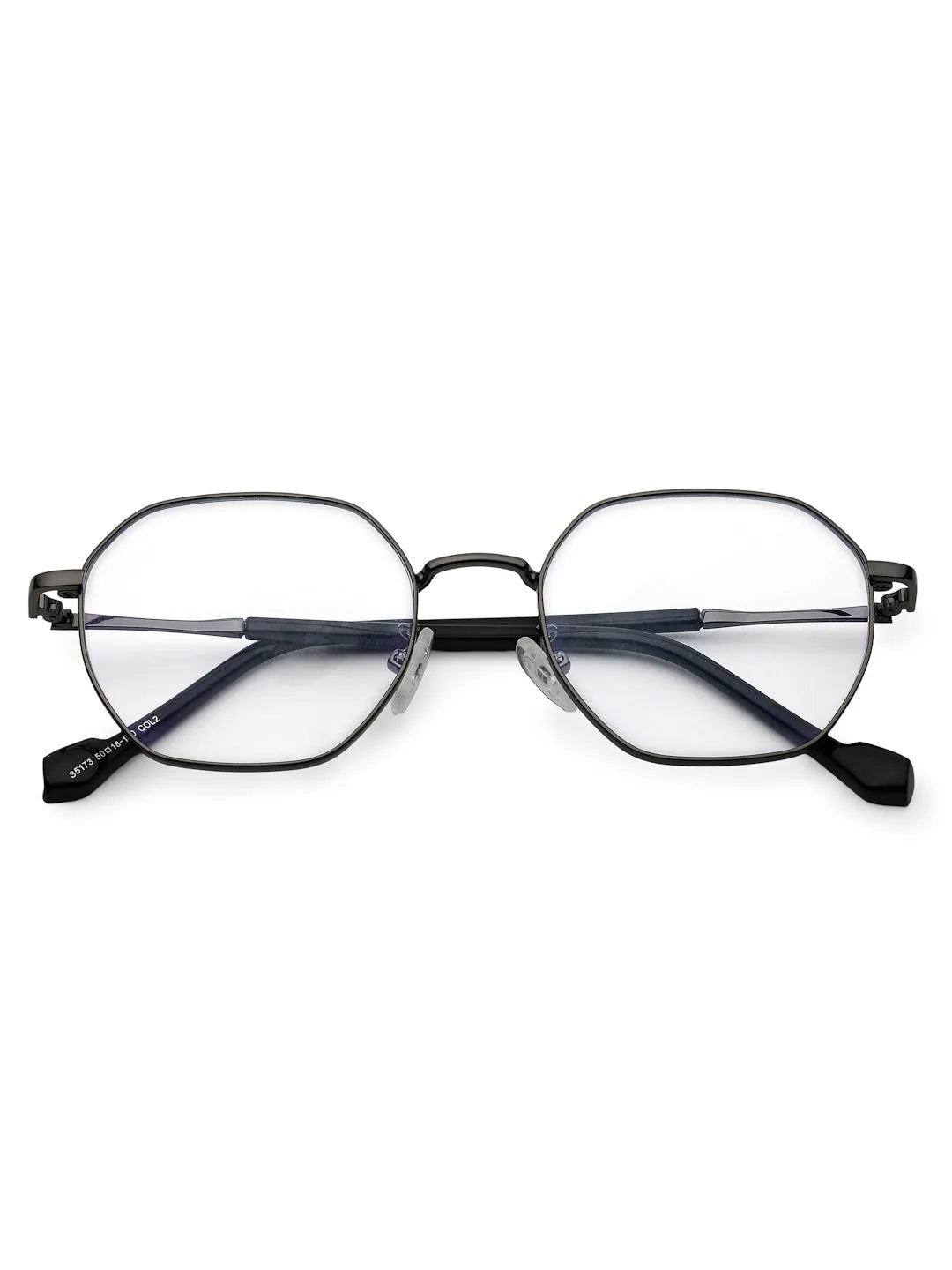 Dravon | Grey Medium Full Rim Hexagonal Computer Glasses for Men & Women [Blue Block]