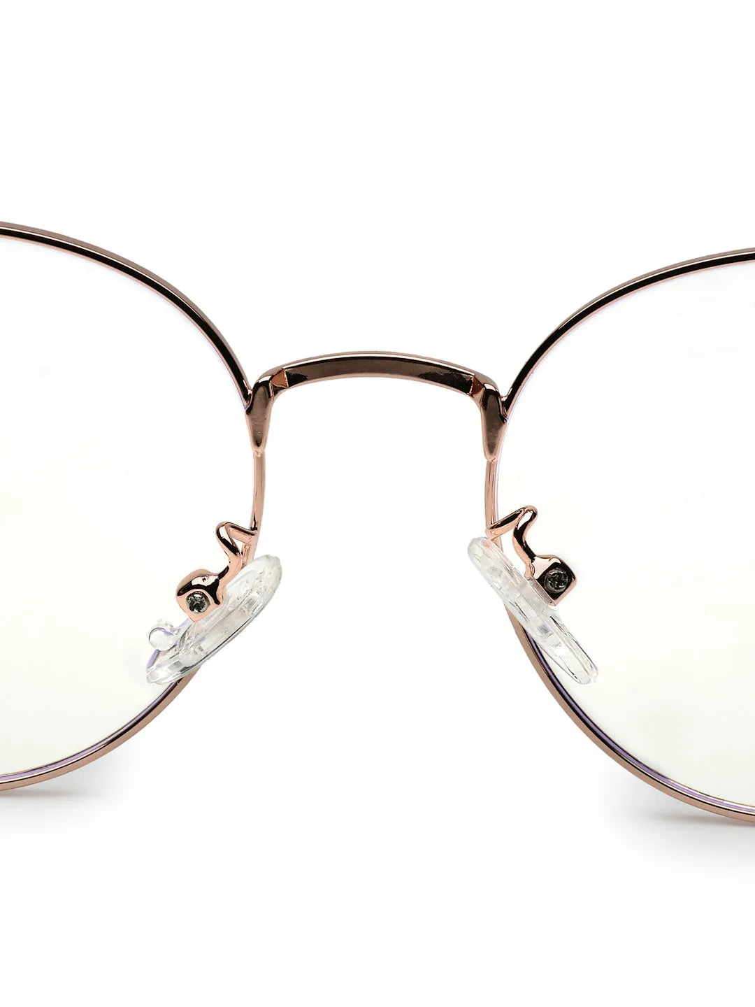 Galveris | Rose Gold Small Full Rim Round Computer Glasses for Men & Women [Blue Block]