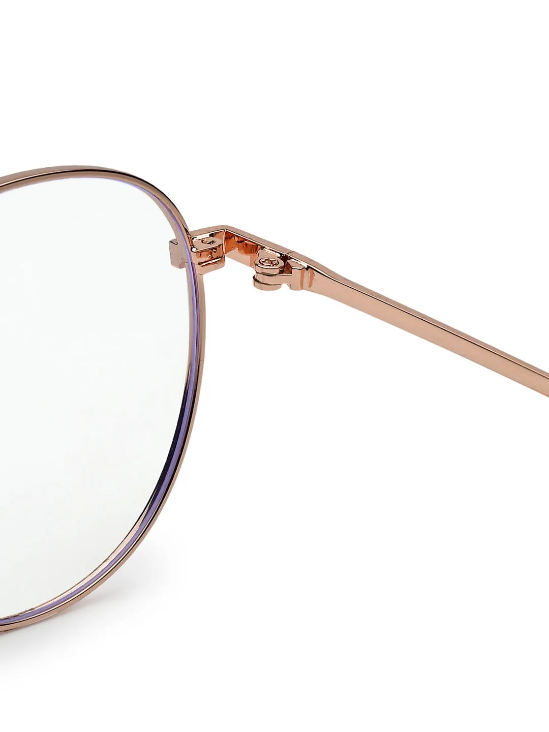 Galveris | Rose Gold Small Full Rim Round Computer Glasses for Men & Women [Blue Block]