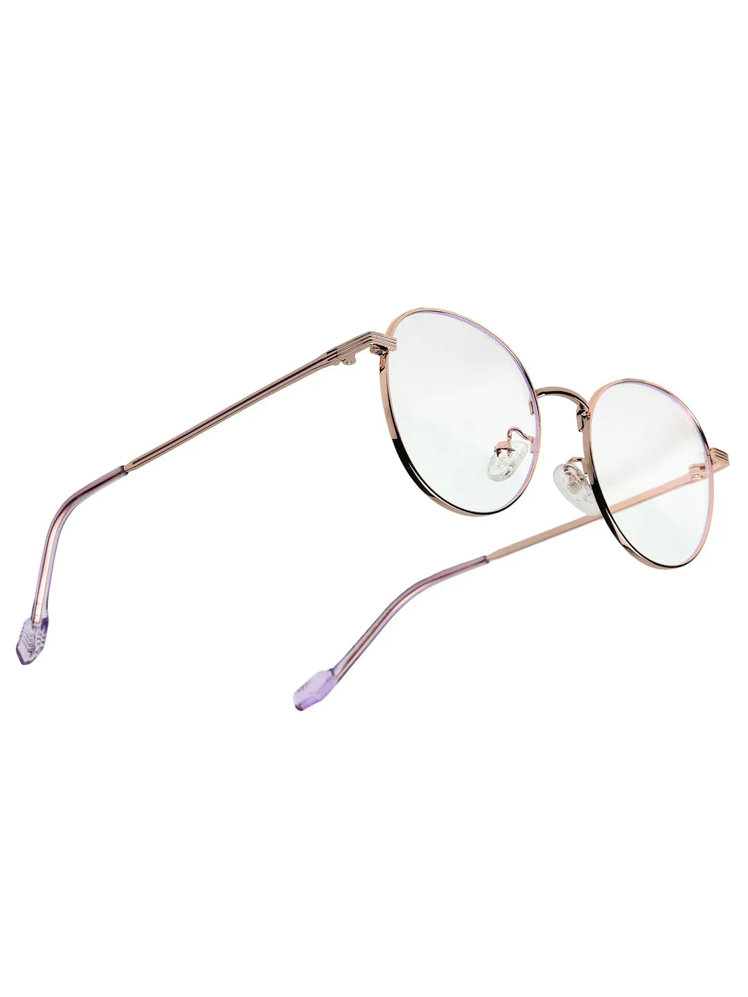 Galveris | Rose Gold Small Full Rim Round Computer Glasses for Men & Women [Blue Block]