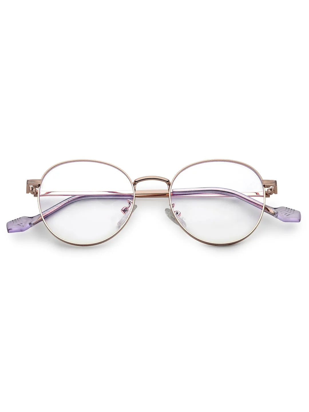 Galveris | Rose Gold Small Full Rim Round Computer Glasses for Men & Women [Blue Block]