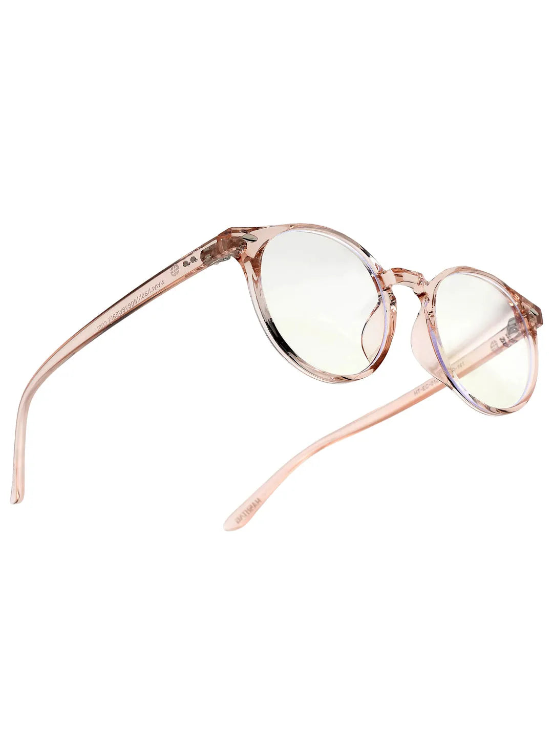 Auralis | Pink Small Full Rim Round Computer Glasses for Men & Women [Blue Block]