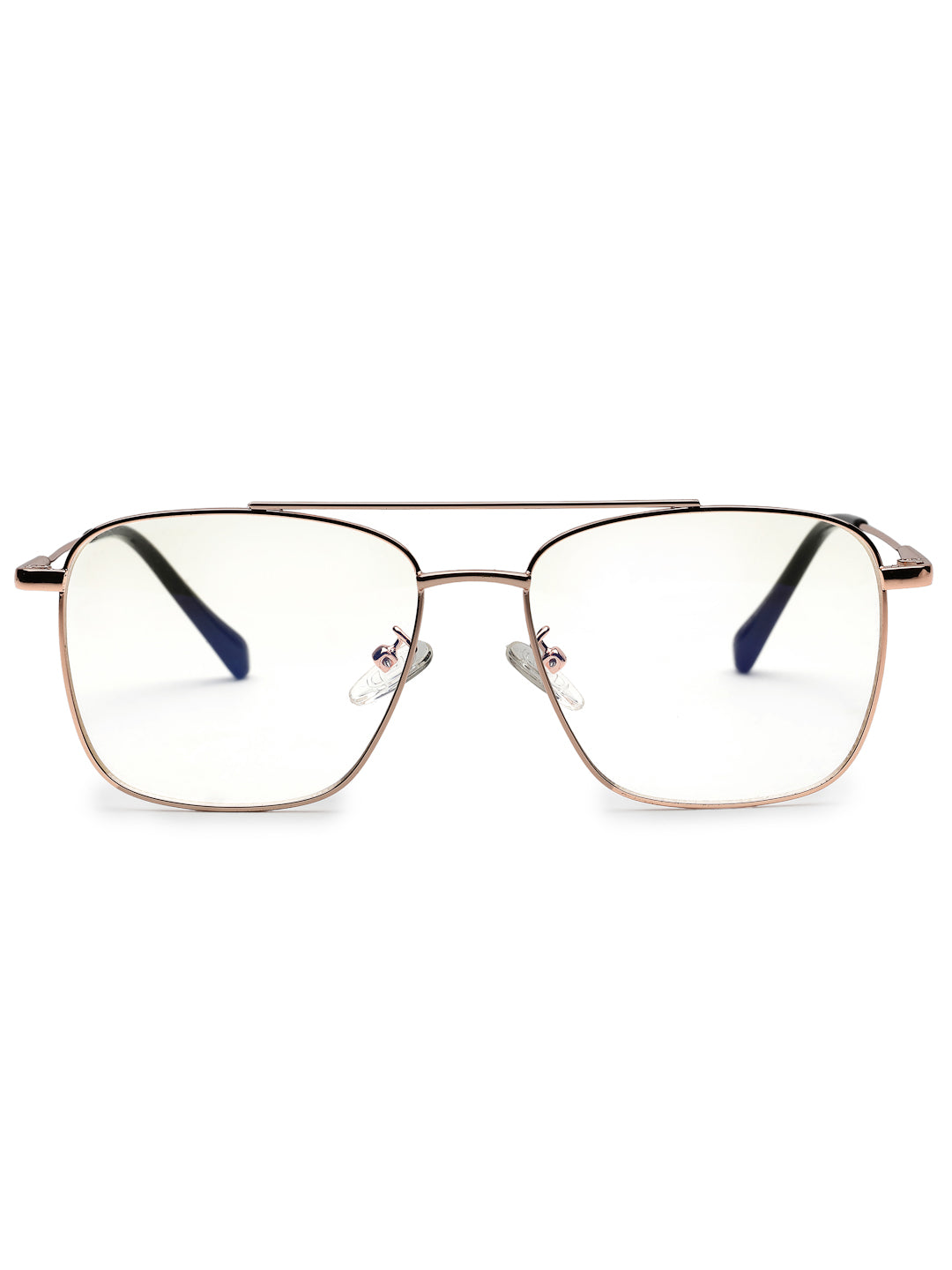 Nova | Golden Medium Full Rim Square Computer Glasses for Men & Women [Blue Block]