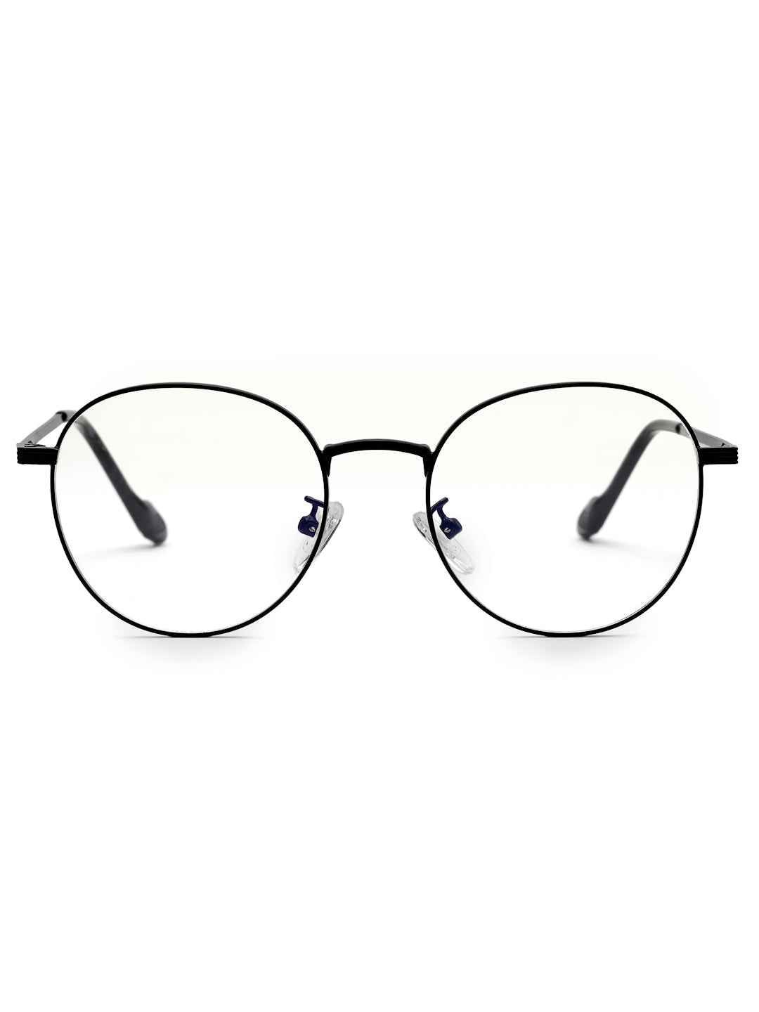 Galveris | Black Small Full Rim Round Computer Glasses for Men & Women [Blue Block]