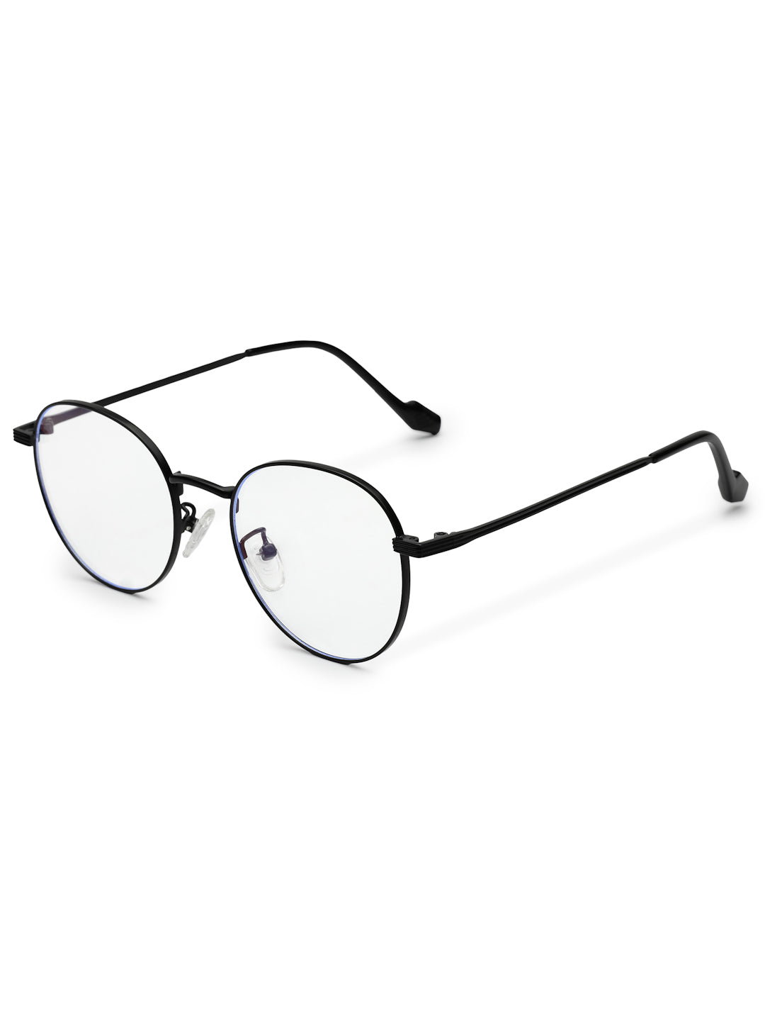 Galveris | Black Small Full Rim Round Computer Glasses for Men & Women [Blue Block]