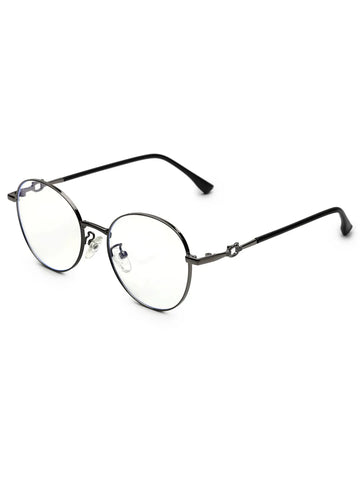 Astrid | Golden & Black Medium Full Rim Oval Computer Glasses for Men & Women [Blue Block]