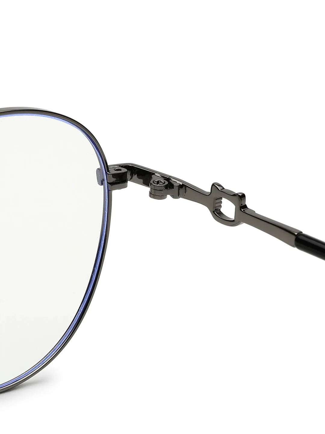 Astrid | Silver & Black Medium Full Rim Oval Computer Glasses for Men & Women [Blue Block]