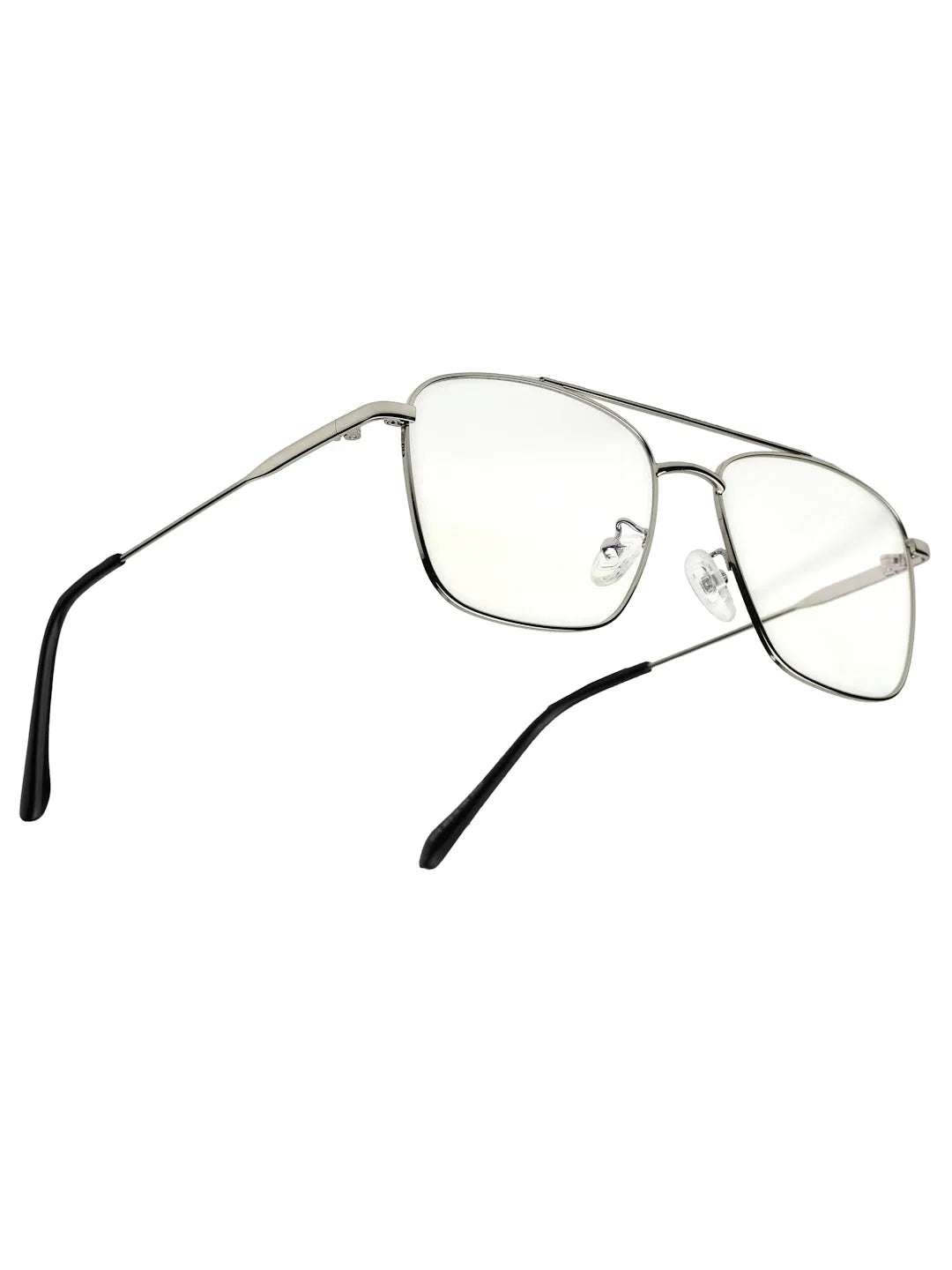 Nova | Silver Medium Full Rim Square Computer Glasses for Men & Women [Blue Block]