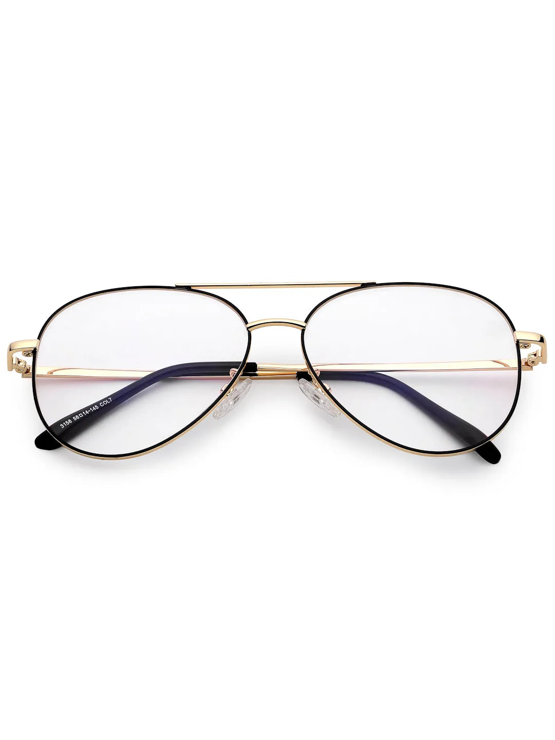 Gravion | Black & Golden Medium Full Rim Aviator Computer Glasses for Men & Women [Blue Block]