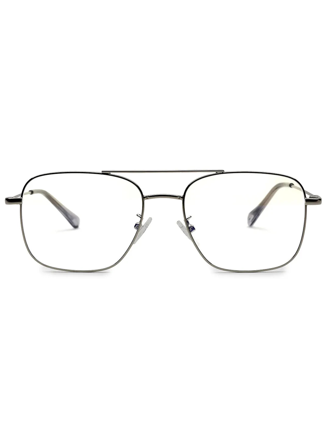 Jovion | Silver Medium Full Rim RECTANGLE Computer Glasses for Men & Women [Blue Block]