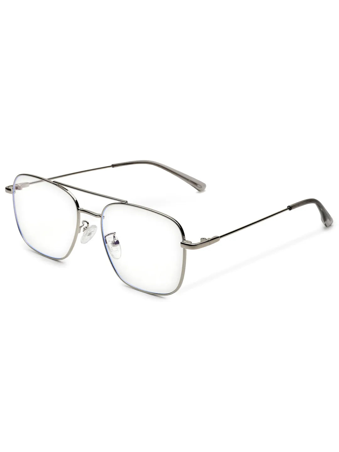 Jovion | Silver Medium Full Rim RECTANGLE Computer Glasses for Men & Women [Blue Block]