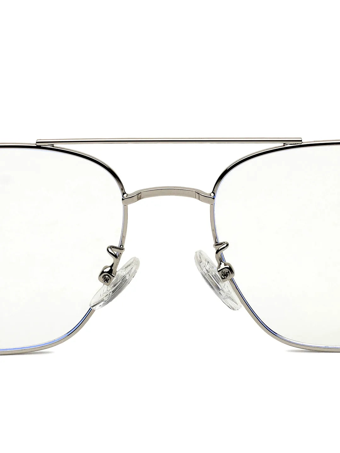Jovion | Silver Medium Full Rim RECTANGLE Computer Glasses for Men & Women [Blue Block]