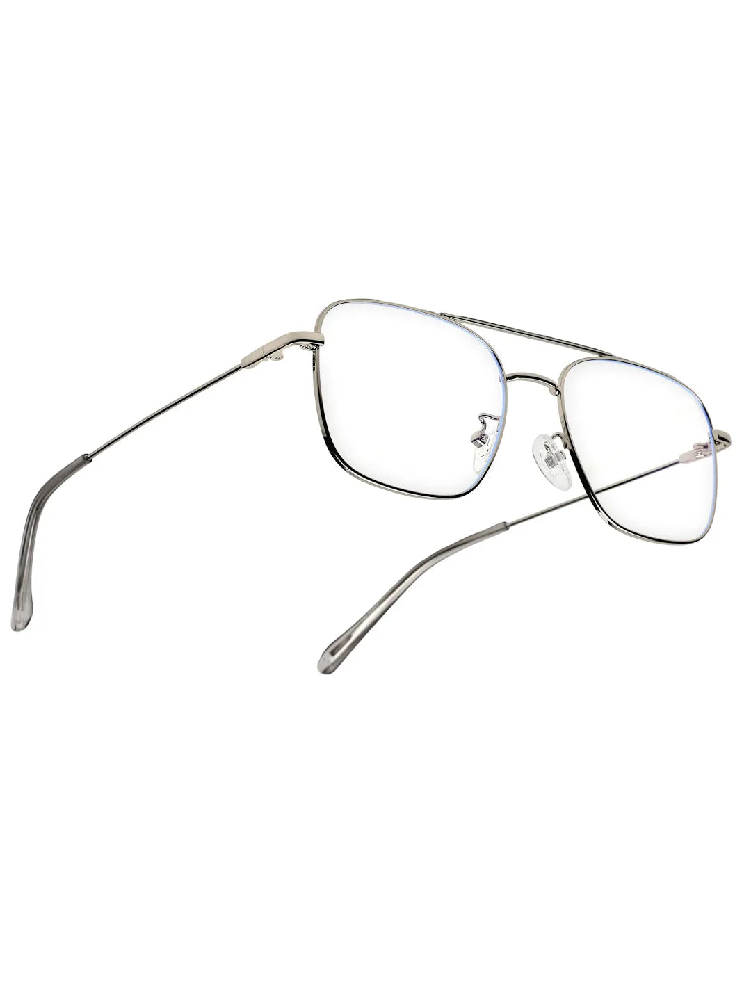 Jovion | Silver Medium Full Rim RECTANGLE Computer Glasses for Men & Women [Blue Block]