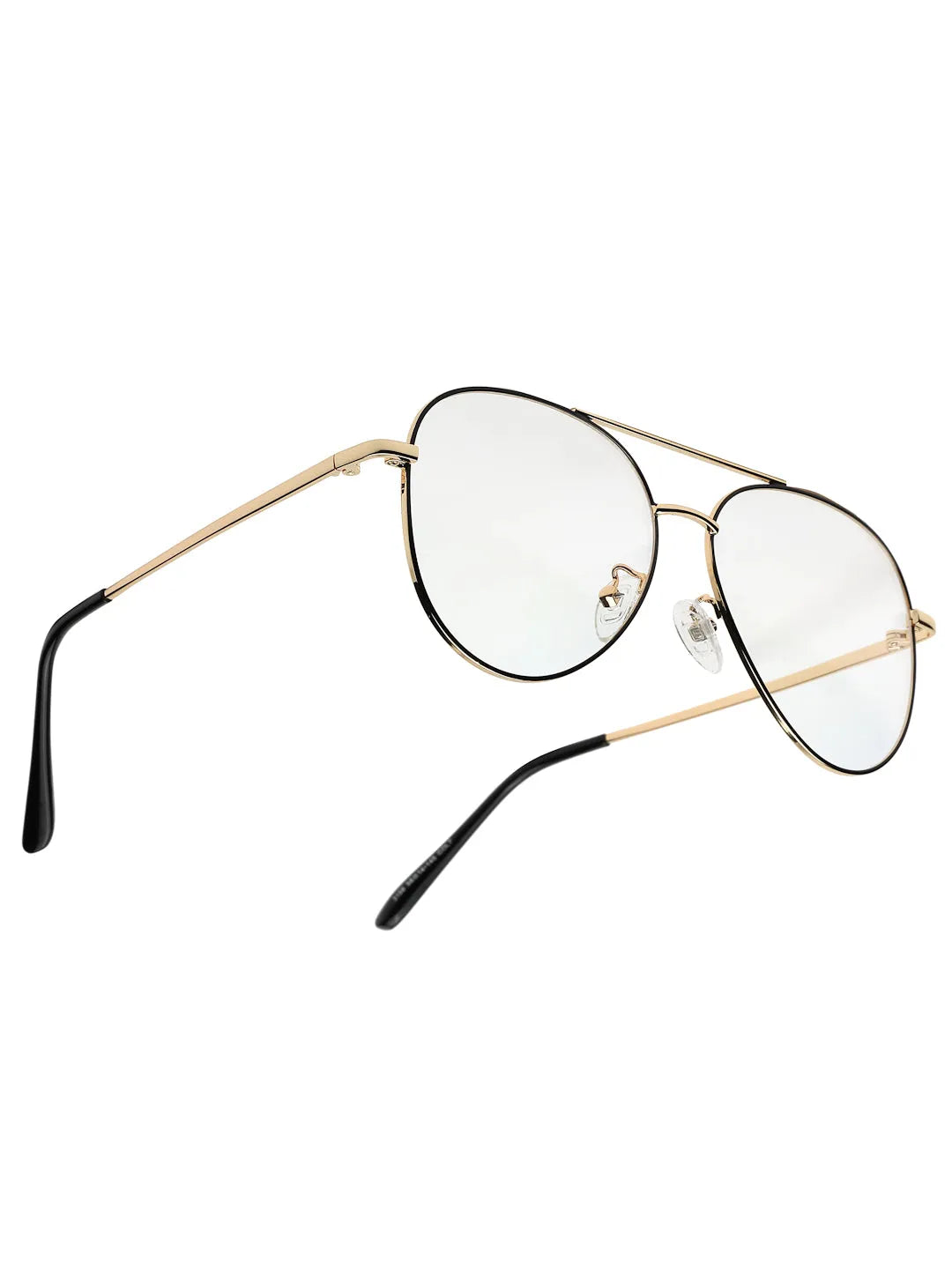 Gravion | Black & Golden Medium Full Rim Aviator Computer Glasses for Men & Women [Blue Block]
