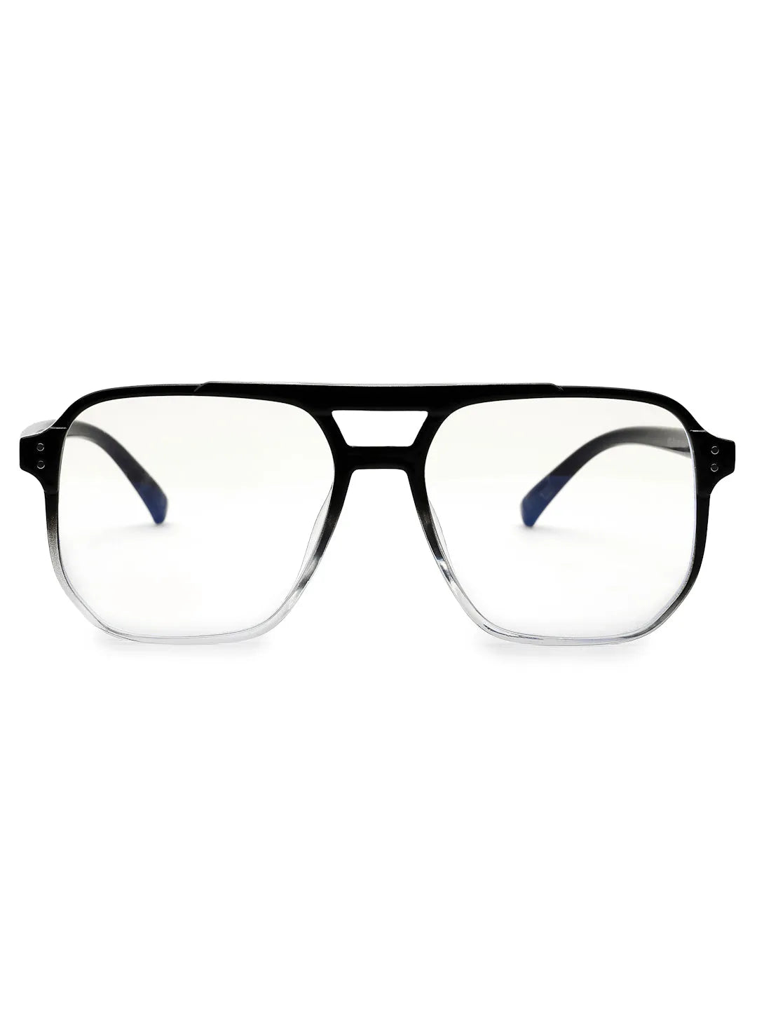 Lumnos | Gradient Black Medium Full Rim Square Computer Glasses for Men & Women [Blue Block]