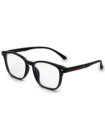 Vortara | Black Medium Full Rim Wayfarer Computer Glasses for Men & Women [Blue Block]