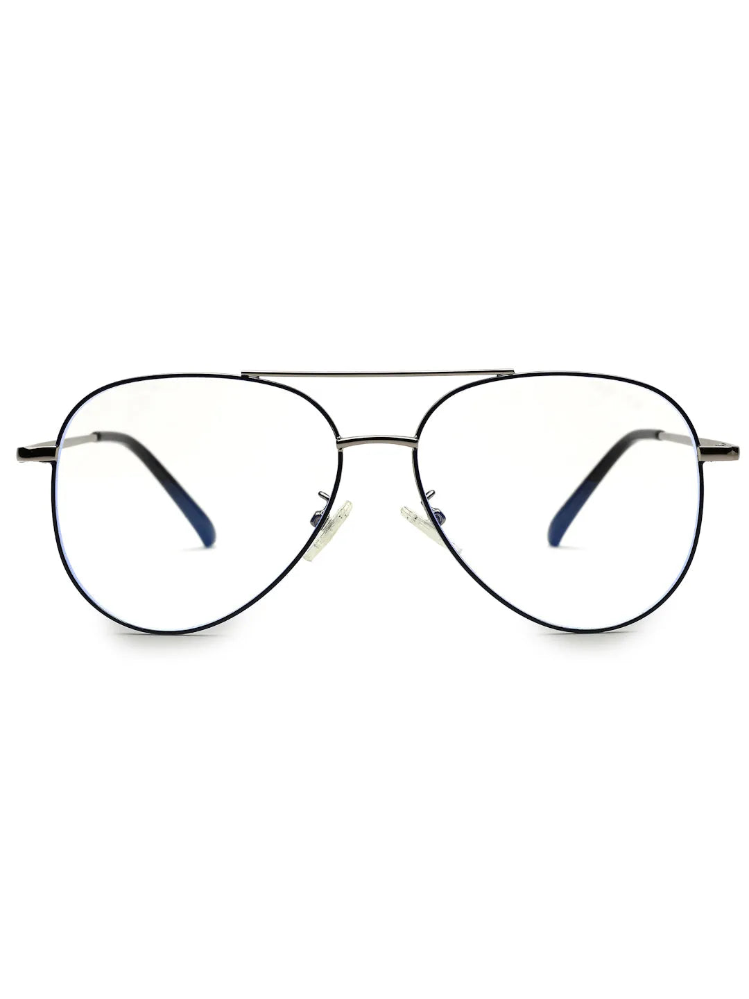 Gravion | Blue & Grey Medium Full Rim Aviator Computer Glasses for Men & Women [Blue Block]