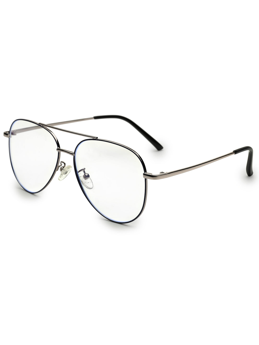 Gravion | Blue & Grey Medium Full Rim Aviator Computer Glasses for Men & Women [Blue Block]