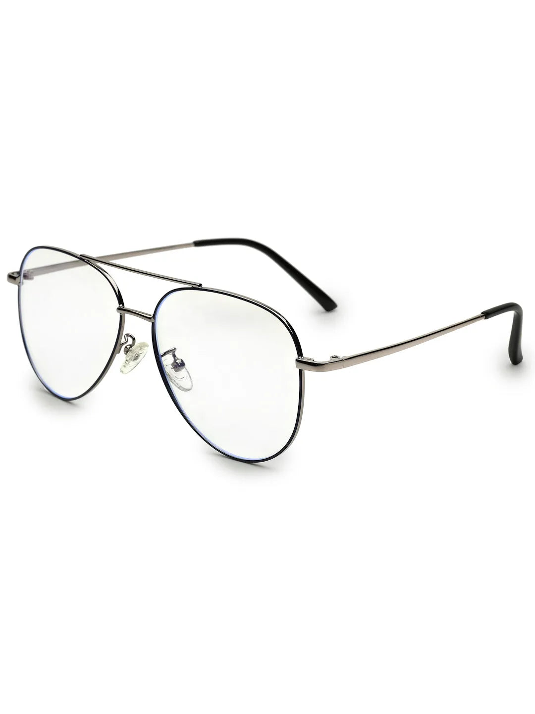 Gravion | Blue & Grey Medium Full Rim Aviator Computer Glasses for Men & Women [Blue Block]