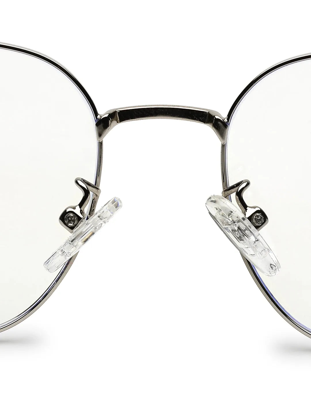 Frostis | Black & Silver Small Full Rim Hexagonal Computer Glasses for Men & Women [Blue Block]