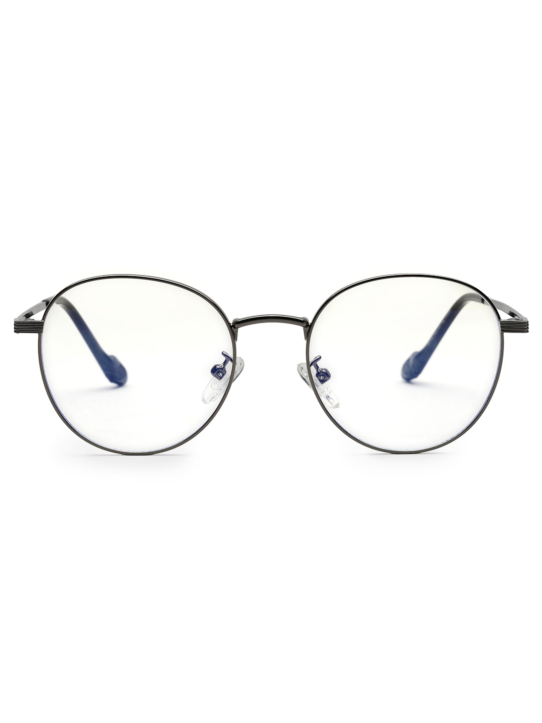Galveris | Grey Small Full Rim Round Computer Glasses for Men & Women [Blue Block]