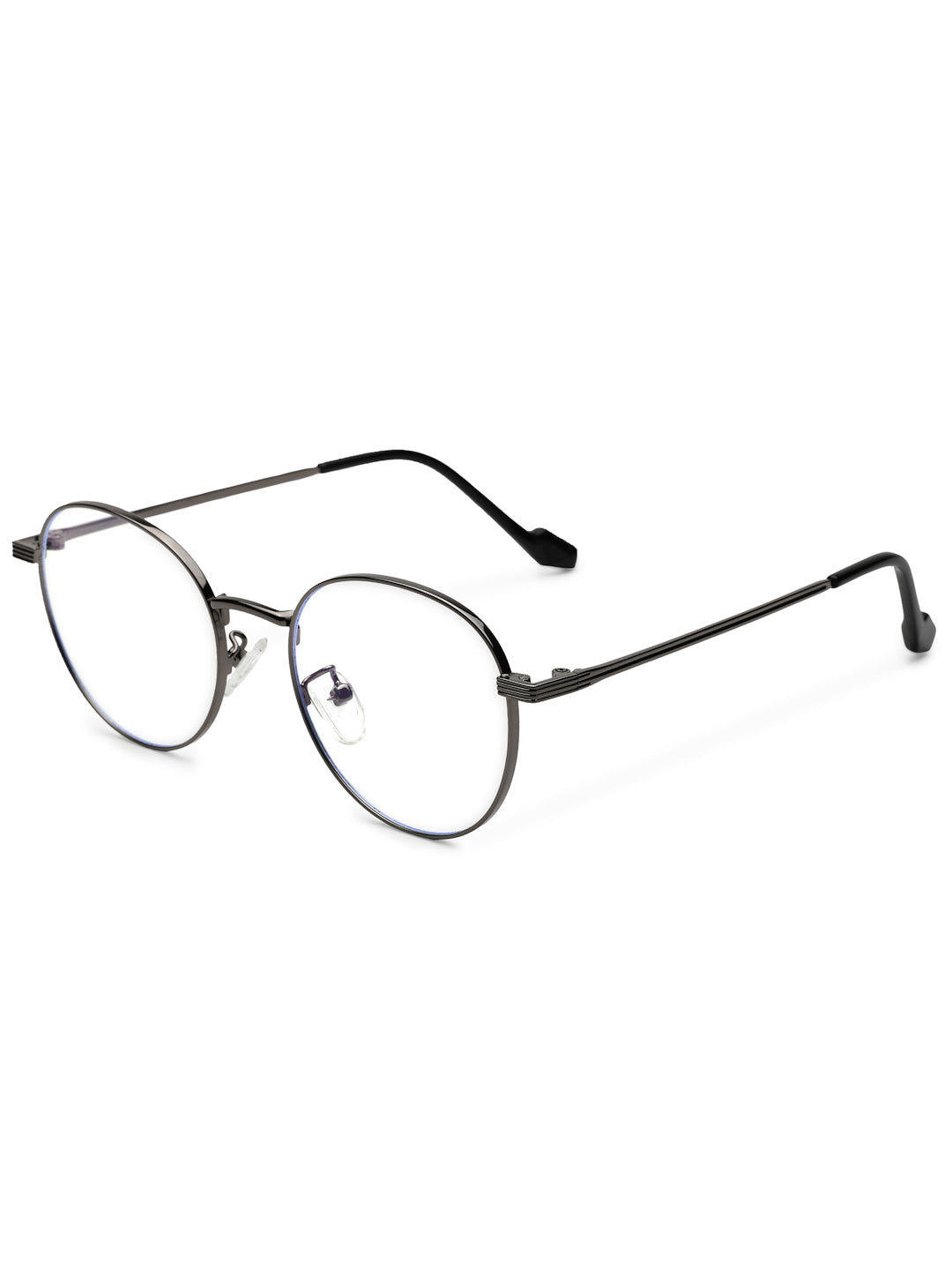 Galveris | Grey Small Full Rim Round Computer Glasses for Men & Women [Blue Block]