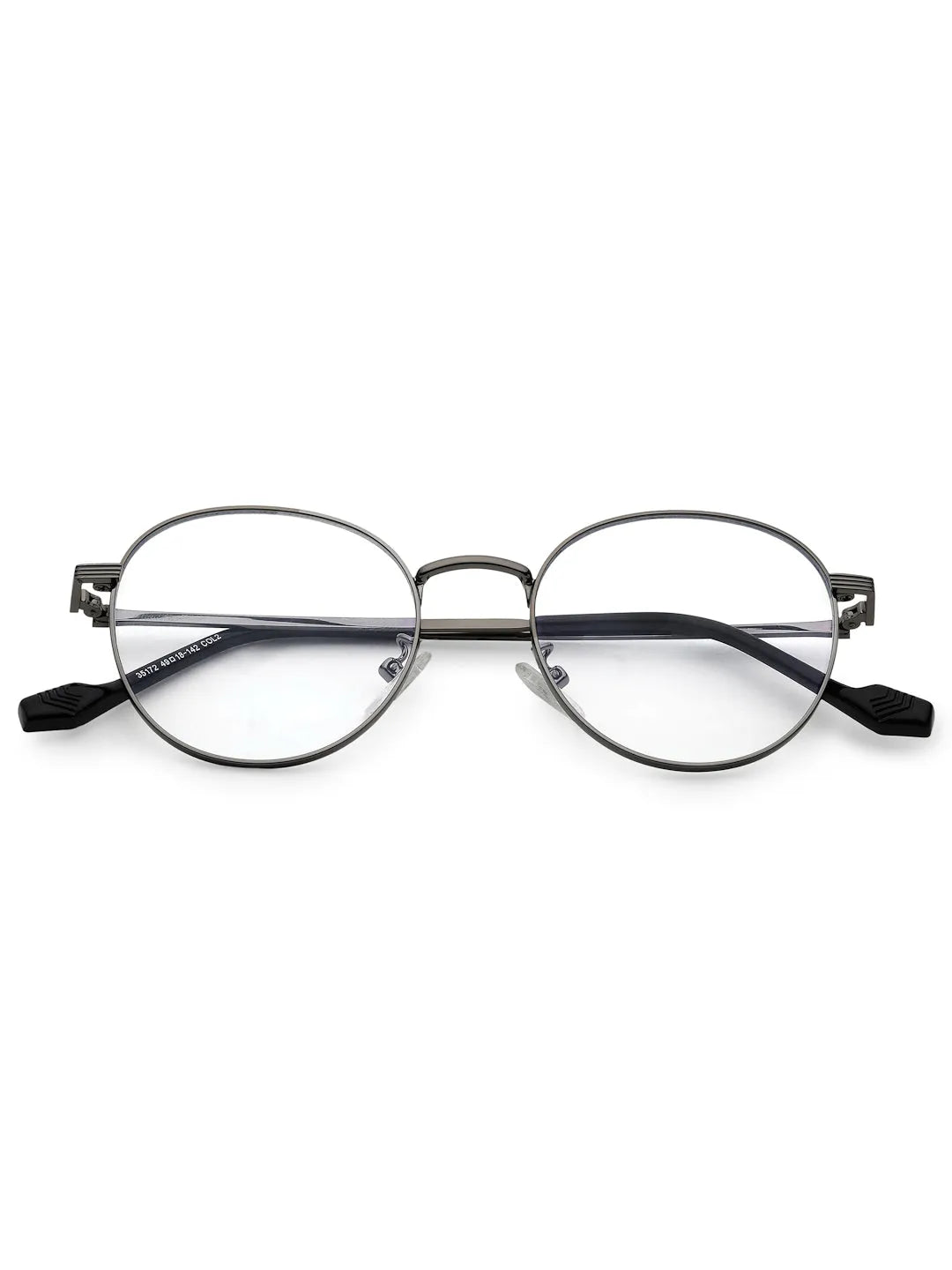Galveris | Grey Small Full Rim Round Computer Glasses for Men & Women [Blue Block]