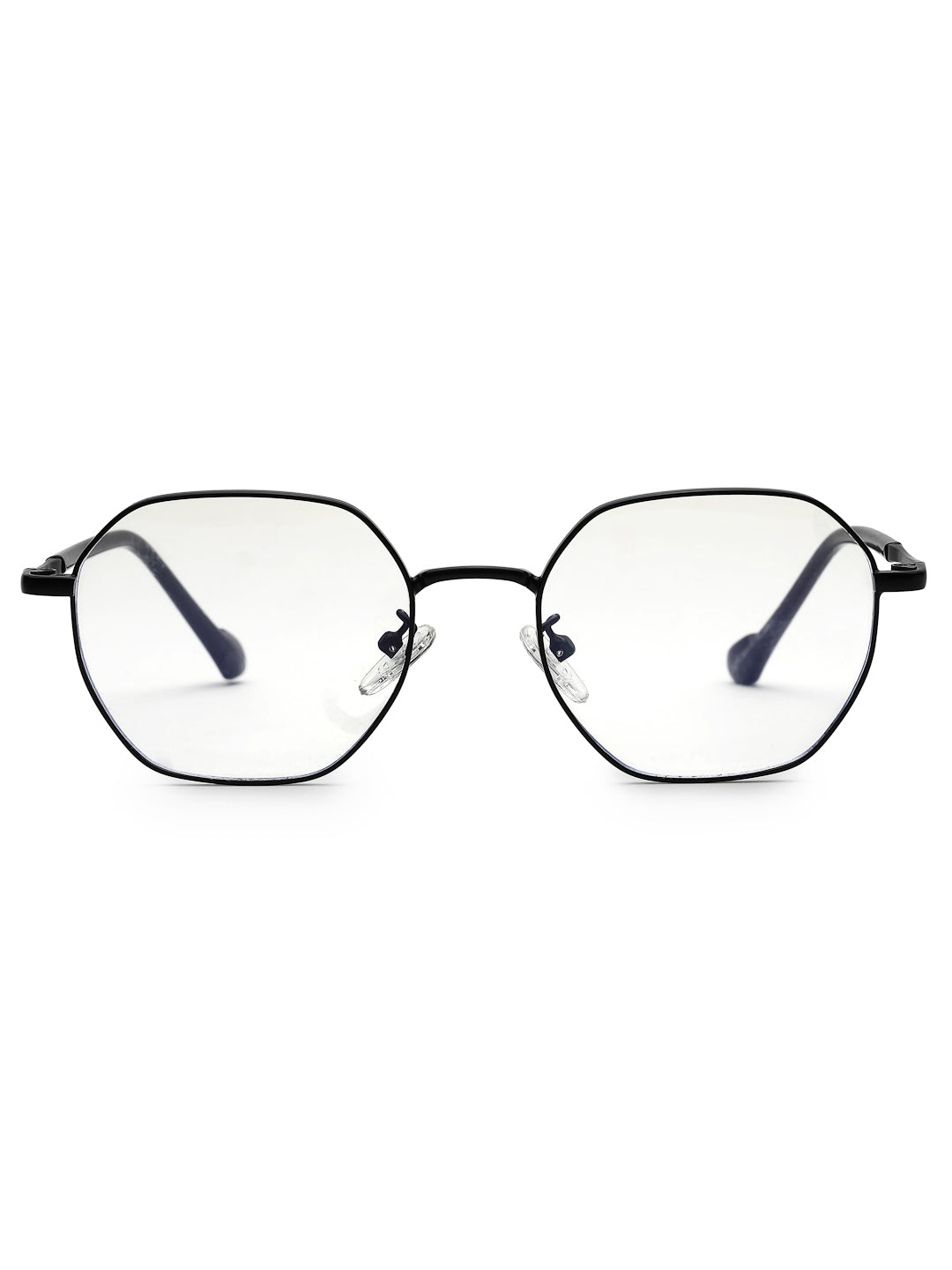 Dravon | Black Medium Full Rim Hexagonal Computer Glasses for Men & Women [Blue Block]