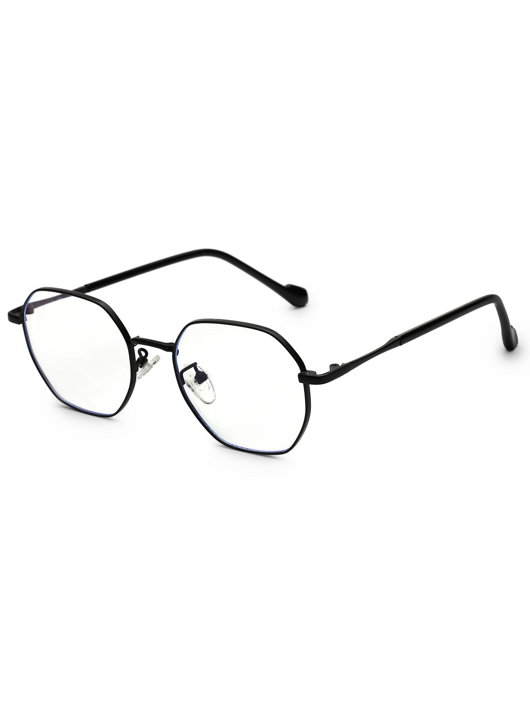 Dravon | Black Medium Full Rim Hexagonal Computer Glasses for Men & Women [Blue Block]