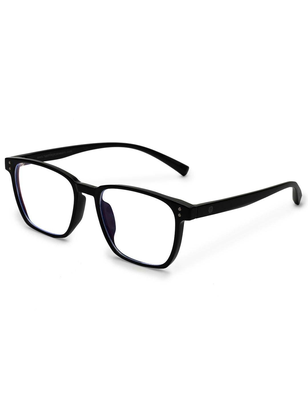 Novara | Black Medium Full Rim Wayfarer Computer Glasses for Men & Women [Blue Block]