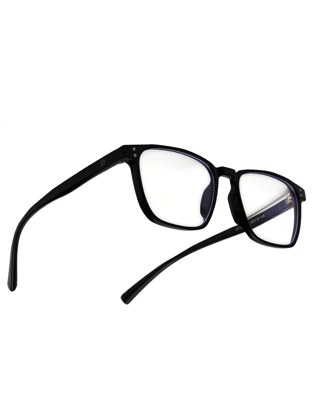 Novara | Black Medium Full Rim Wayfarer Computer Glasses for Men & Women [Blue Block]