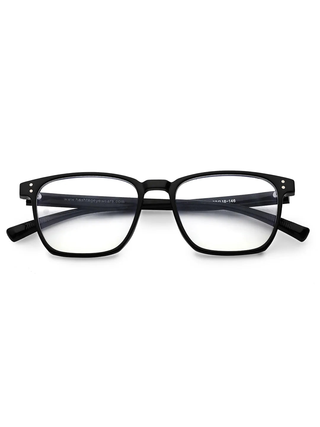 Novara | Black Medium Full Rim Wayfarer Computer Glasses for Men & Women [Blue Block]