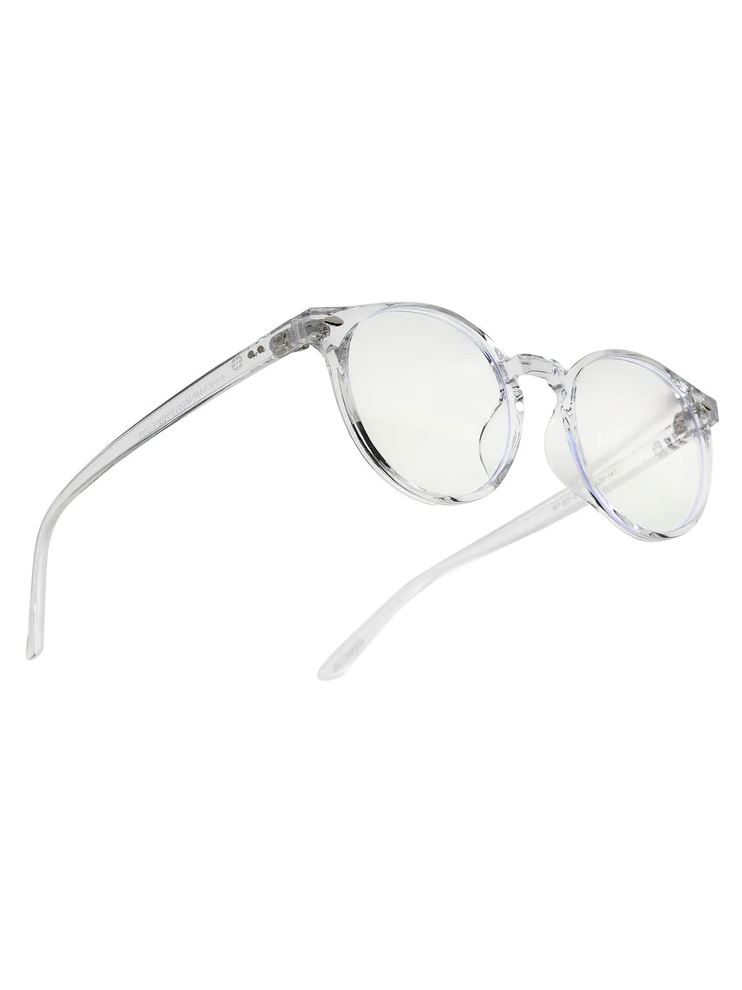 Auralis | Transparent Small Full Rim Round Computer Glasses for Men & Women [Blue Block]