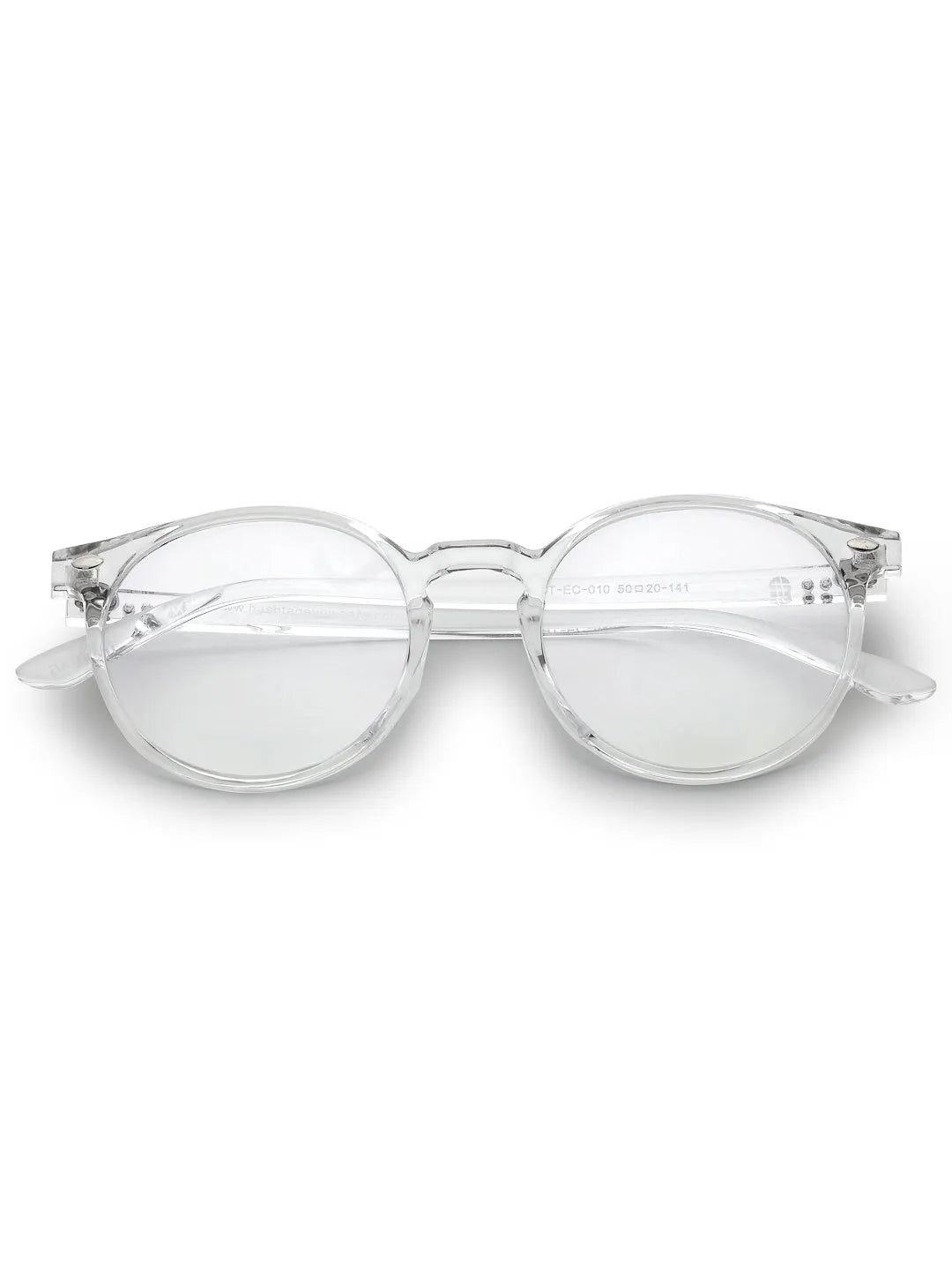 Auralis | Transparent Small Full Rim Round Computer Glasses for Men & Women [Blue Block]