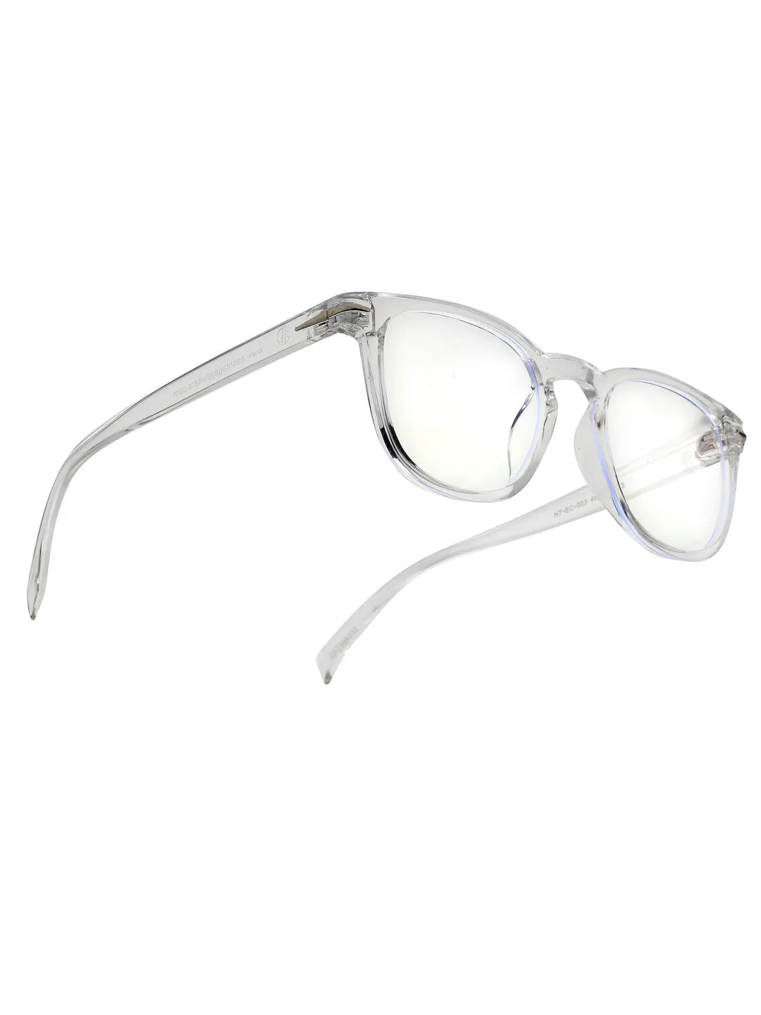 Rivena | Transparent Small Full Rim Square Computer Glasses for Men & Women [Blue Block]
