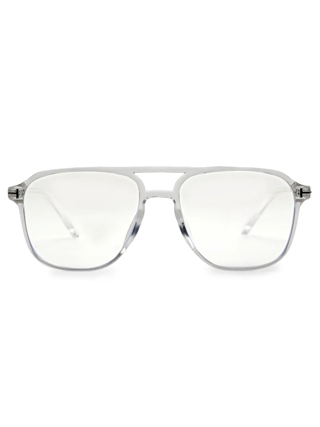 Aegira | Transparent Small Full Rim Square Computer Glasses for Men & Women [Blue Block]