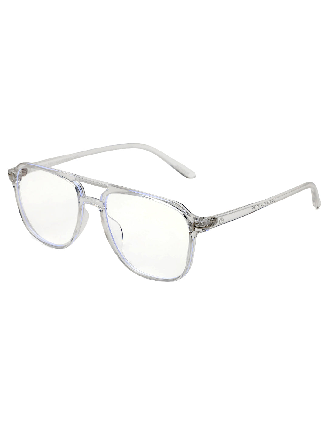 Aegira | Transparent Small Full Rim Square Computer Glasses for Men & Women [Blue Block]
