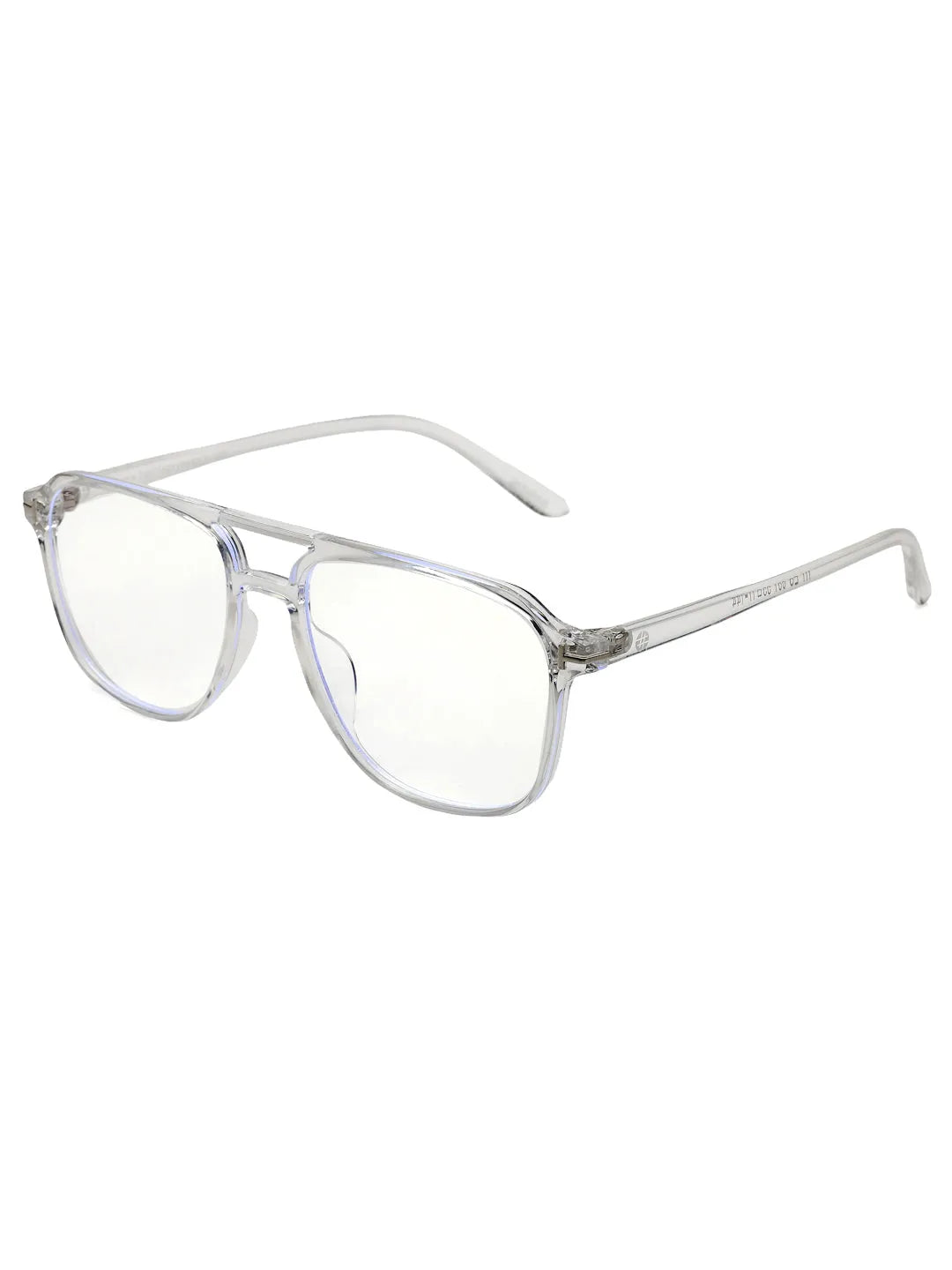 Aegira | Transparent Small Full Rim Square Computer Glasses for Men & Women [Blue Block]