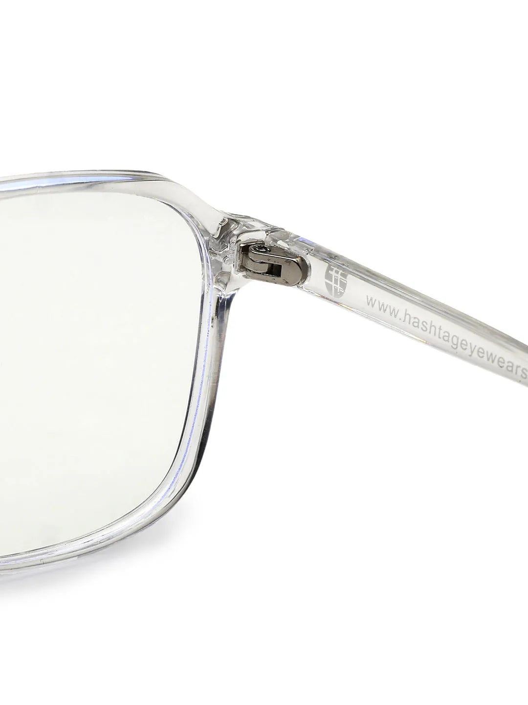 Aegira | Transparent Small Full Rim Square Computer Glasses for Men & Women [Blue Block]