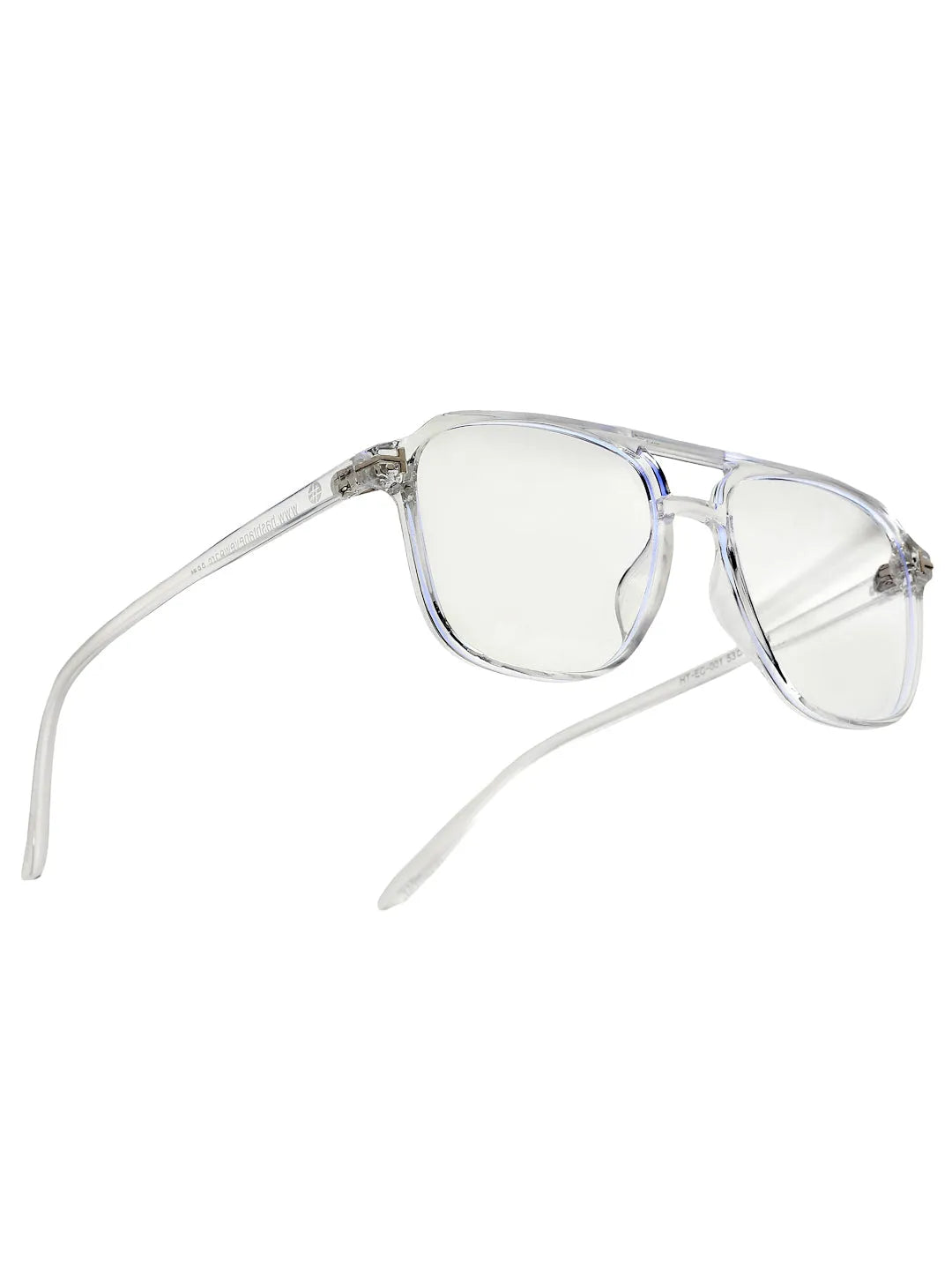 Aegira | Transparent Small Full Rim Square Computer Glasses for Men & Women [Blue Block]